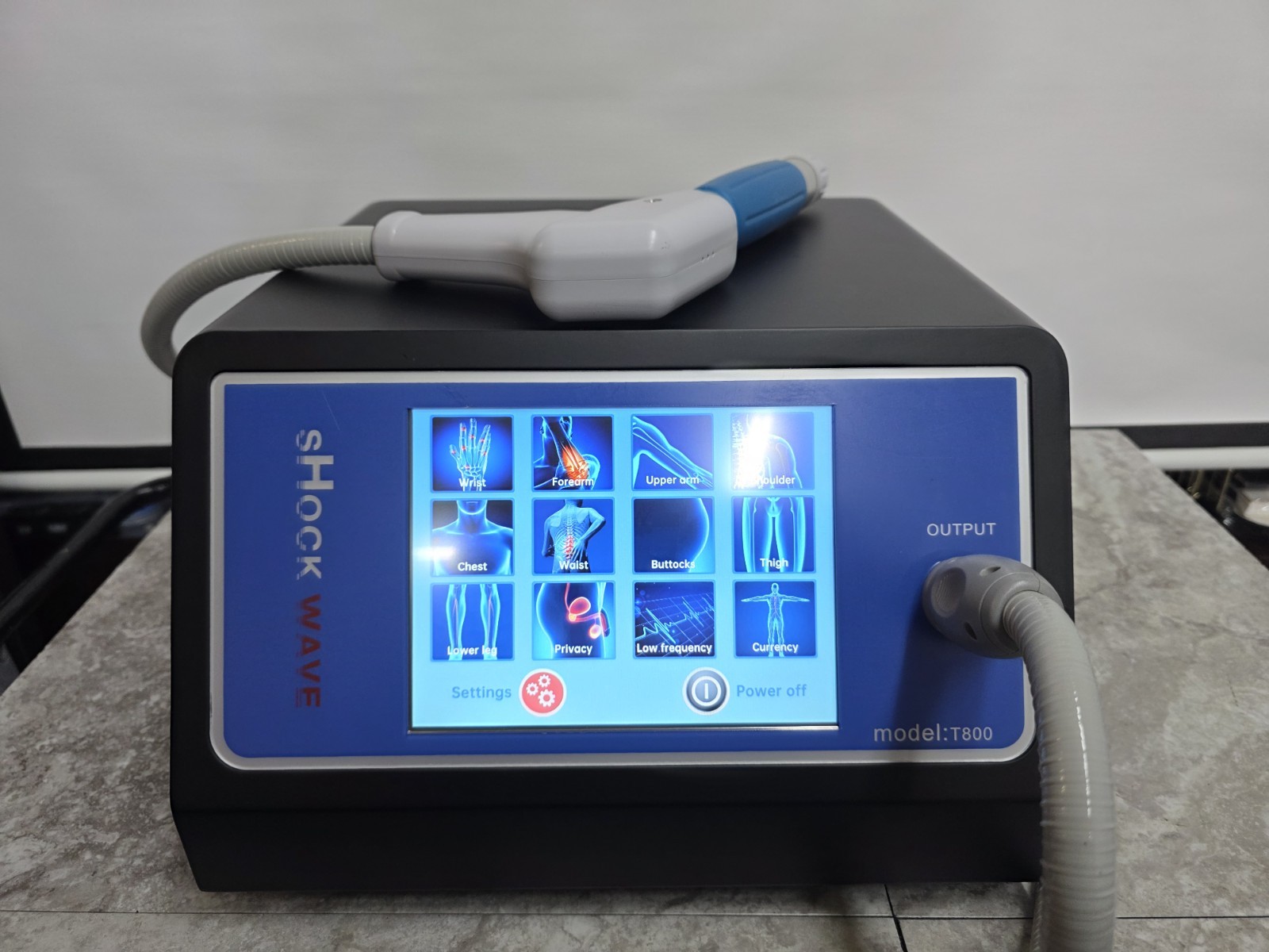 Pneumatic Shockwave Therapy Machine 10 Bar Pain Relief Physiotherapy Device LCD
