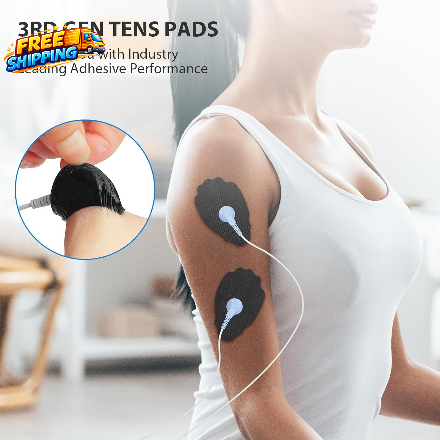 TENS Unit Electrode Pads 20 Pack 3.5Mm Snap EMS Replacement Pads