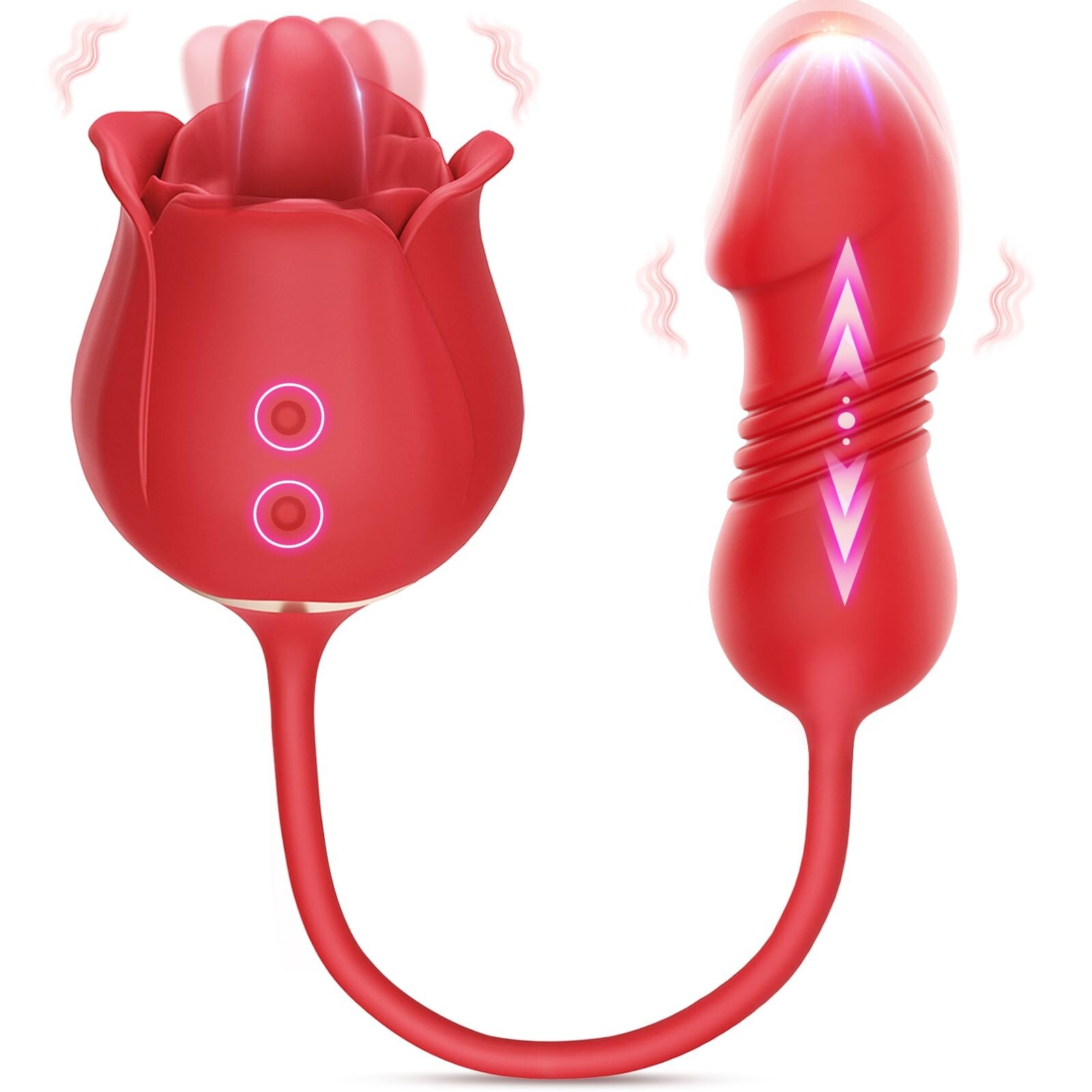 Rose Toys- 3in1 Toys Stimulator for Women with 9 Tongue & Thrusting