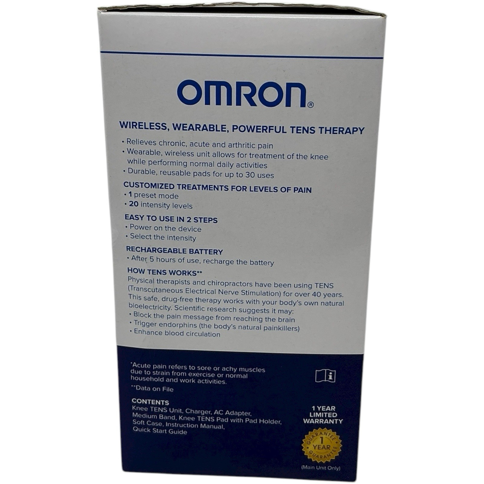 Omron Focus TENS Therapy for Knee Unit Wireless Muscle Stimulator Medium