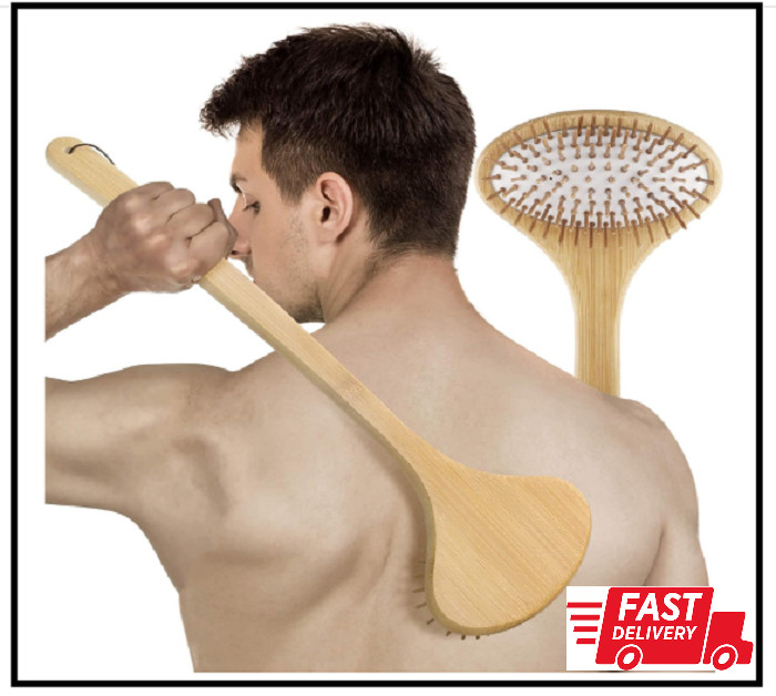 Bamboo Oversize Curved Back Scratcher – Large 104 Wooden Points