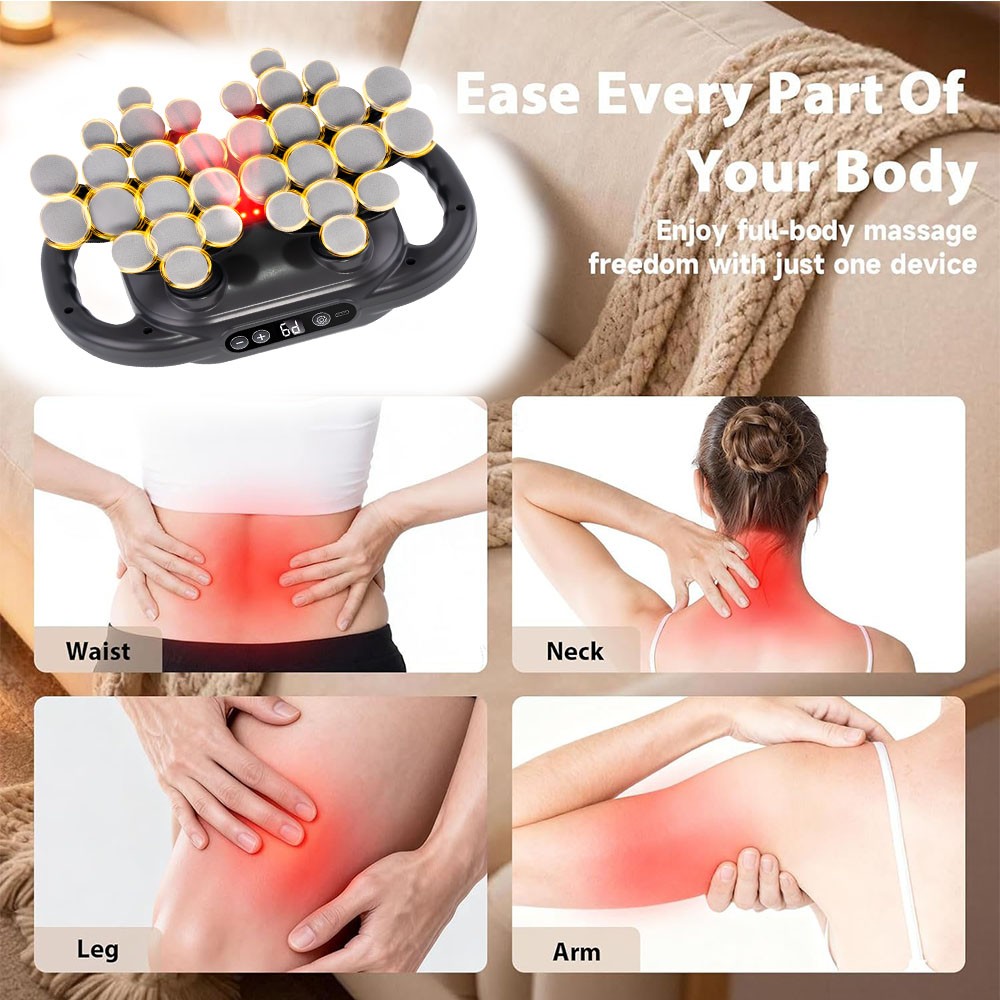32 Head Massage Gun Deep Tissue,2000mAh Electric Massager Body Pain Relif