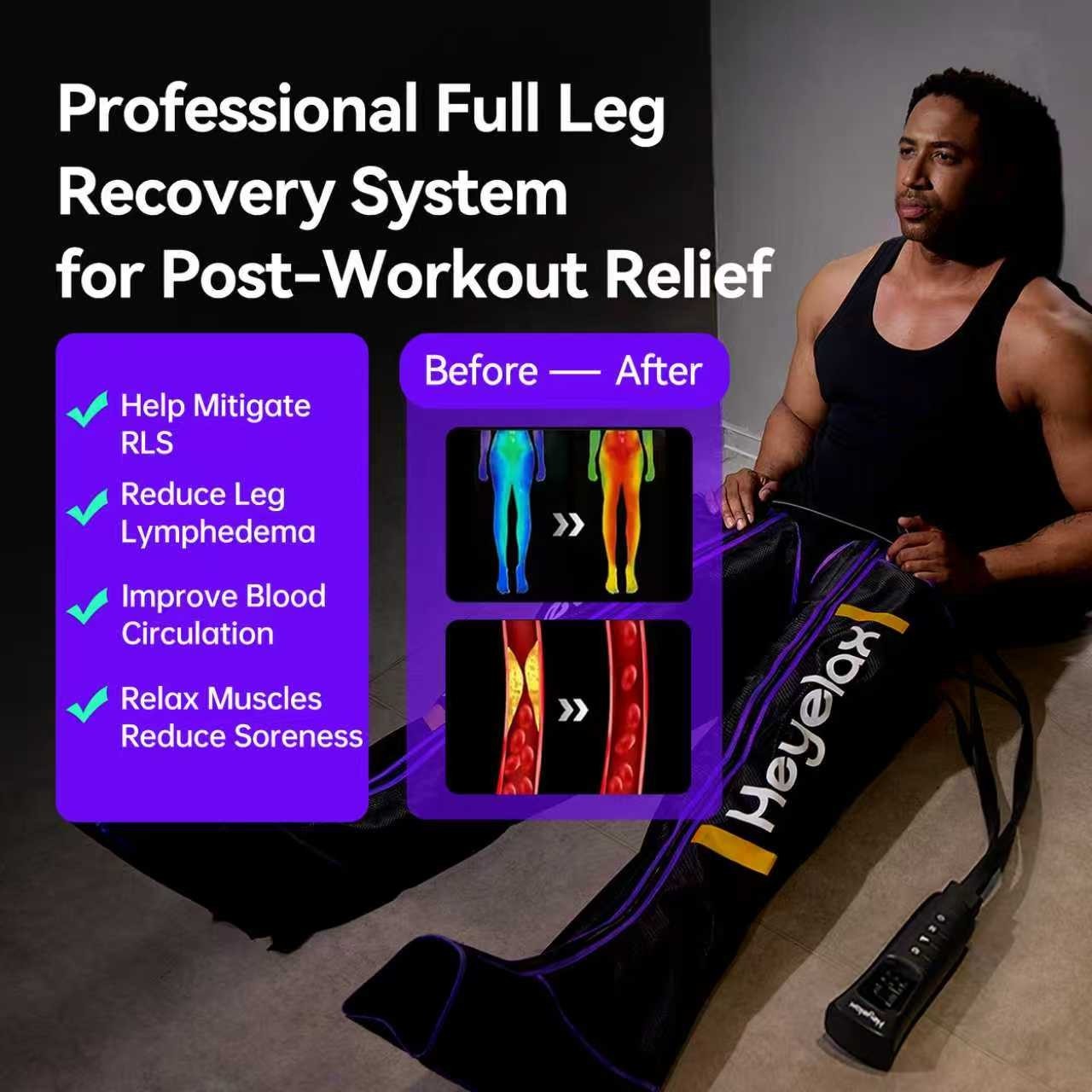 Leg Compression Massager for Pain Relief,Circulation,Fast Recovery, Relaxation