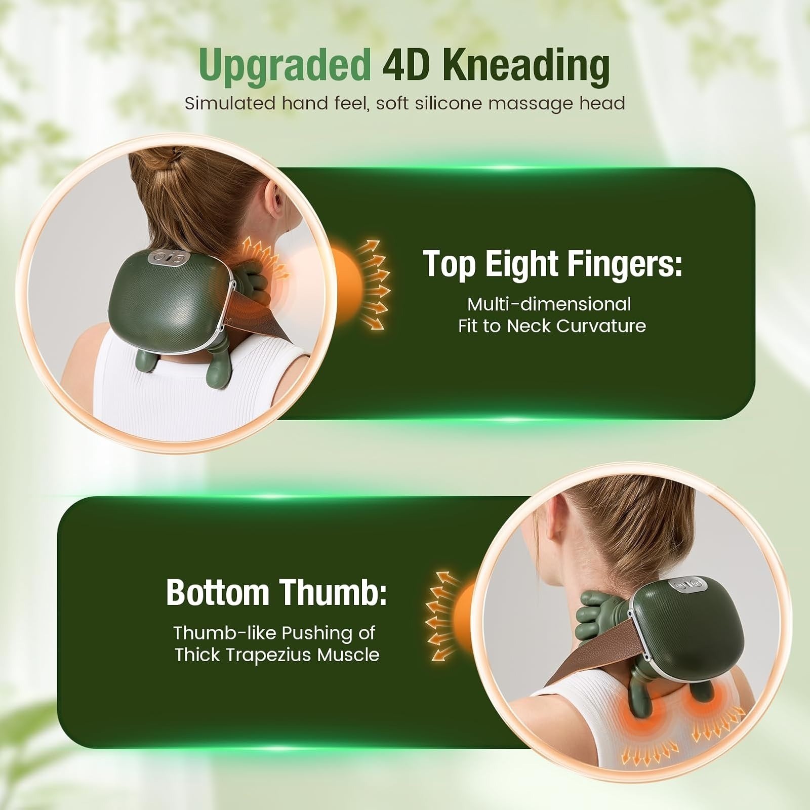 4D Wireless Neck Massager with Heat – Portable Pain Relief Device