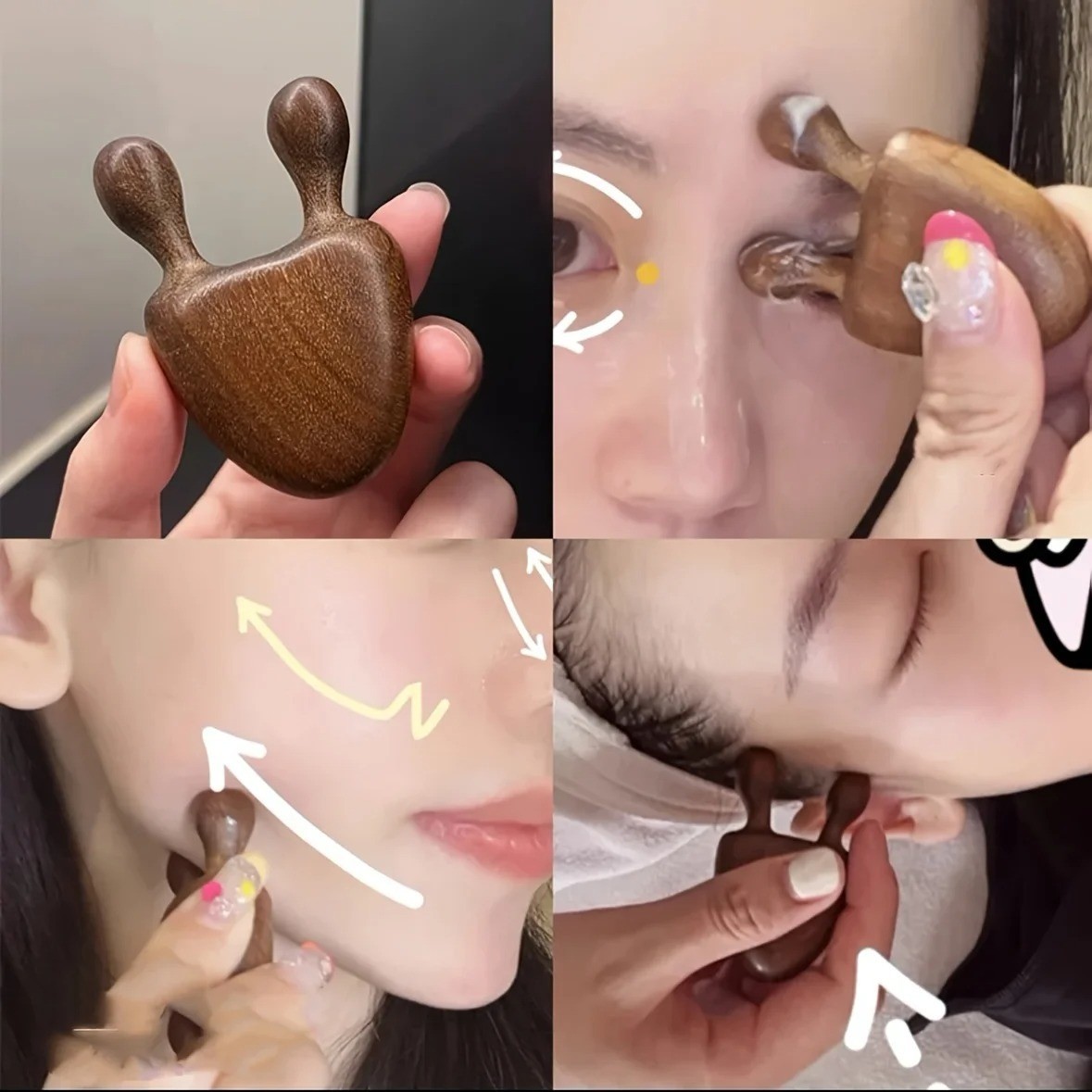 Sandalwood Face Massager Nose & Face Massager – Eye Relief Tool Snail Facial 1PC