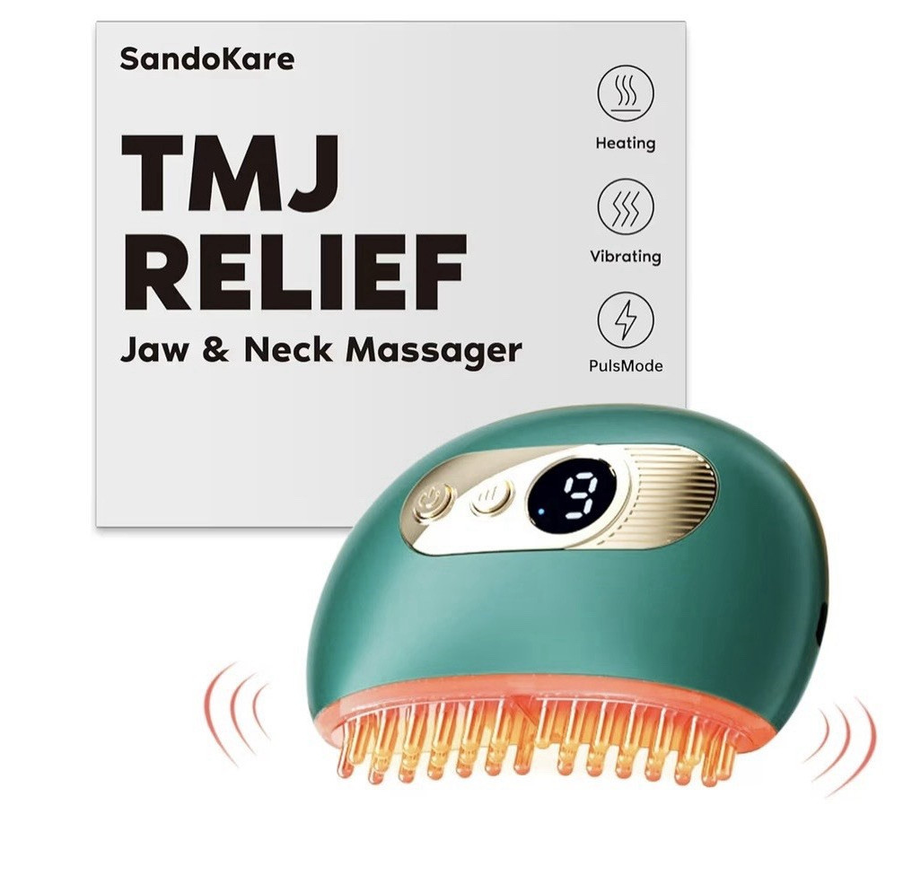 microcurrent Heated Vibrating Jaw Neck Cheekbone Massager TMJ Relief