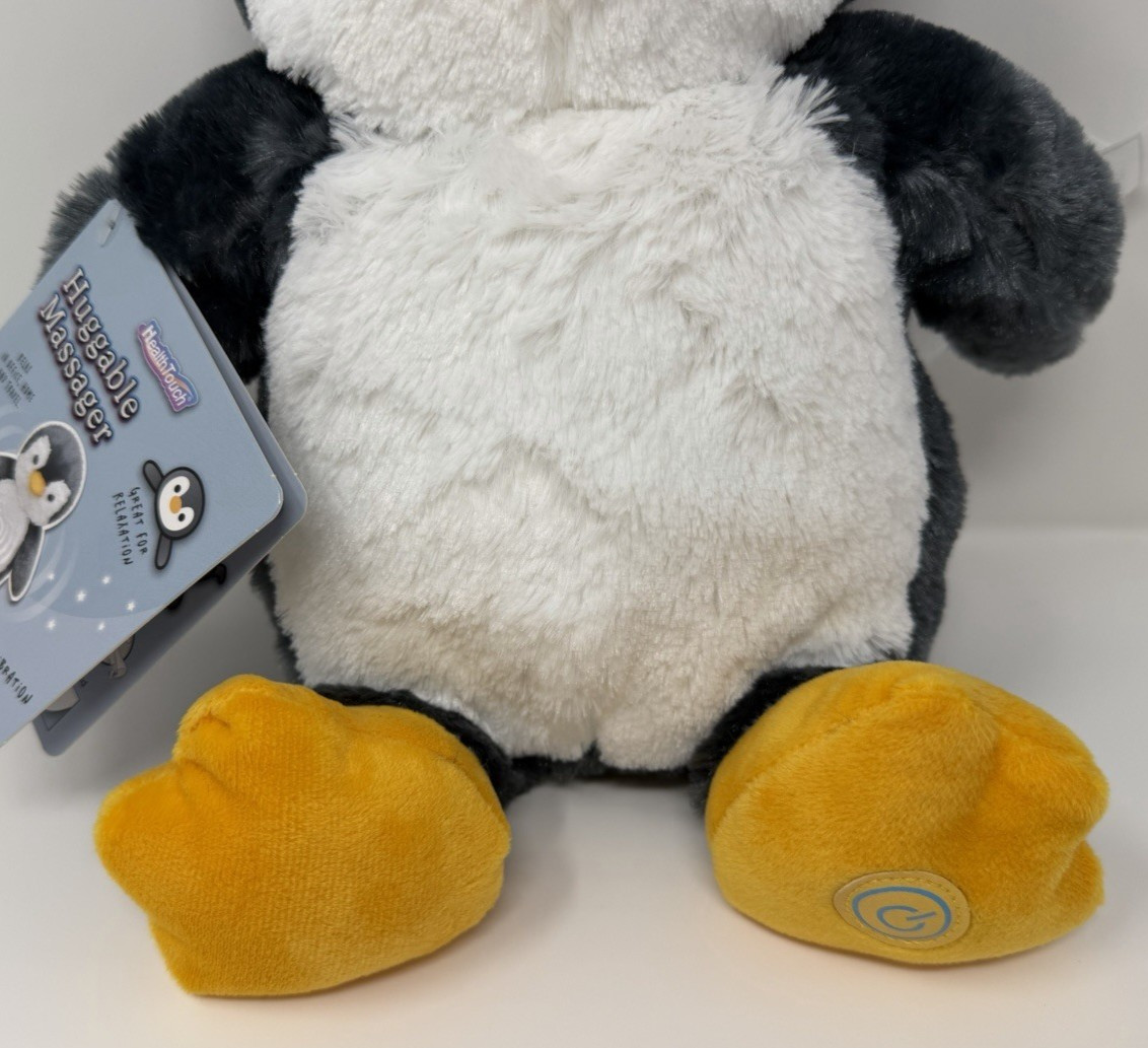 Health Touch Plush Huggable Massager – Penguin – Great For Relaxation Super Soft