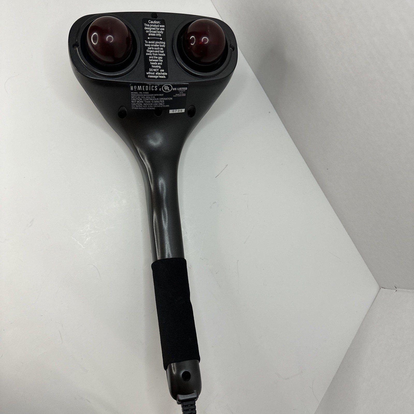 HOMEDICS Percussion Massager Vibrator Dual Head Handheld Full Body Heating PA-1H