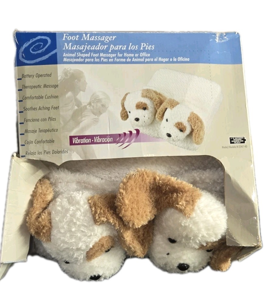 Health Touch Puppy Dog Foot Massager Vibration Home Office Travel