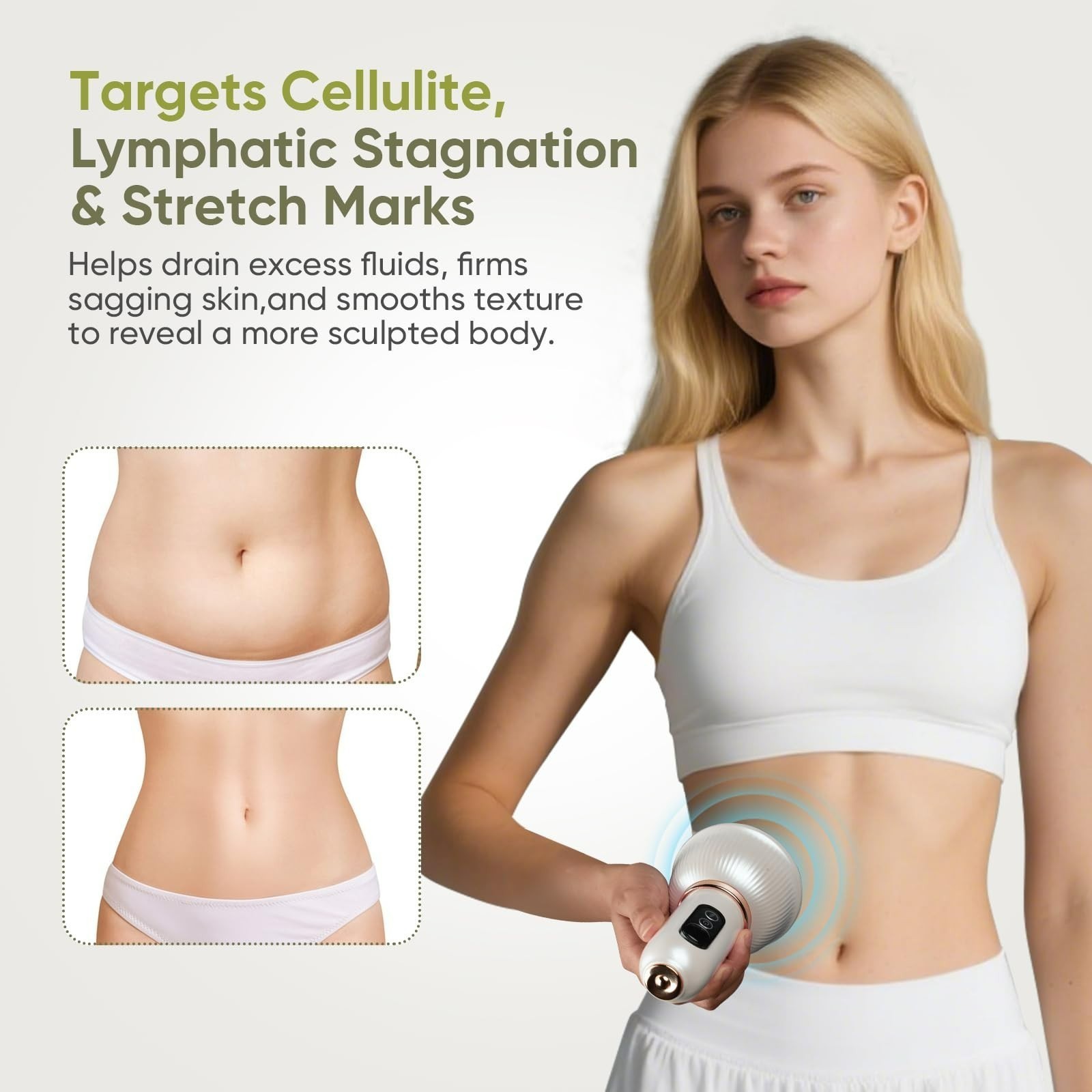 Lymphatic Drainage Massager Anti Cellulite Body Sculpting Tool for Legs Belly