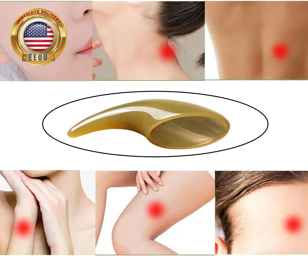 2 Pack Gua Sha Facial Tools Guasha Muscle Scraper Ergonomic Grip Horn Shaped Bod