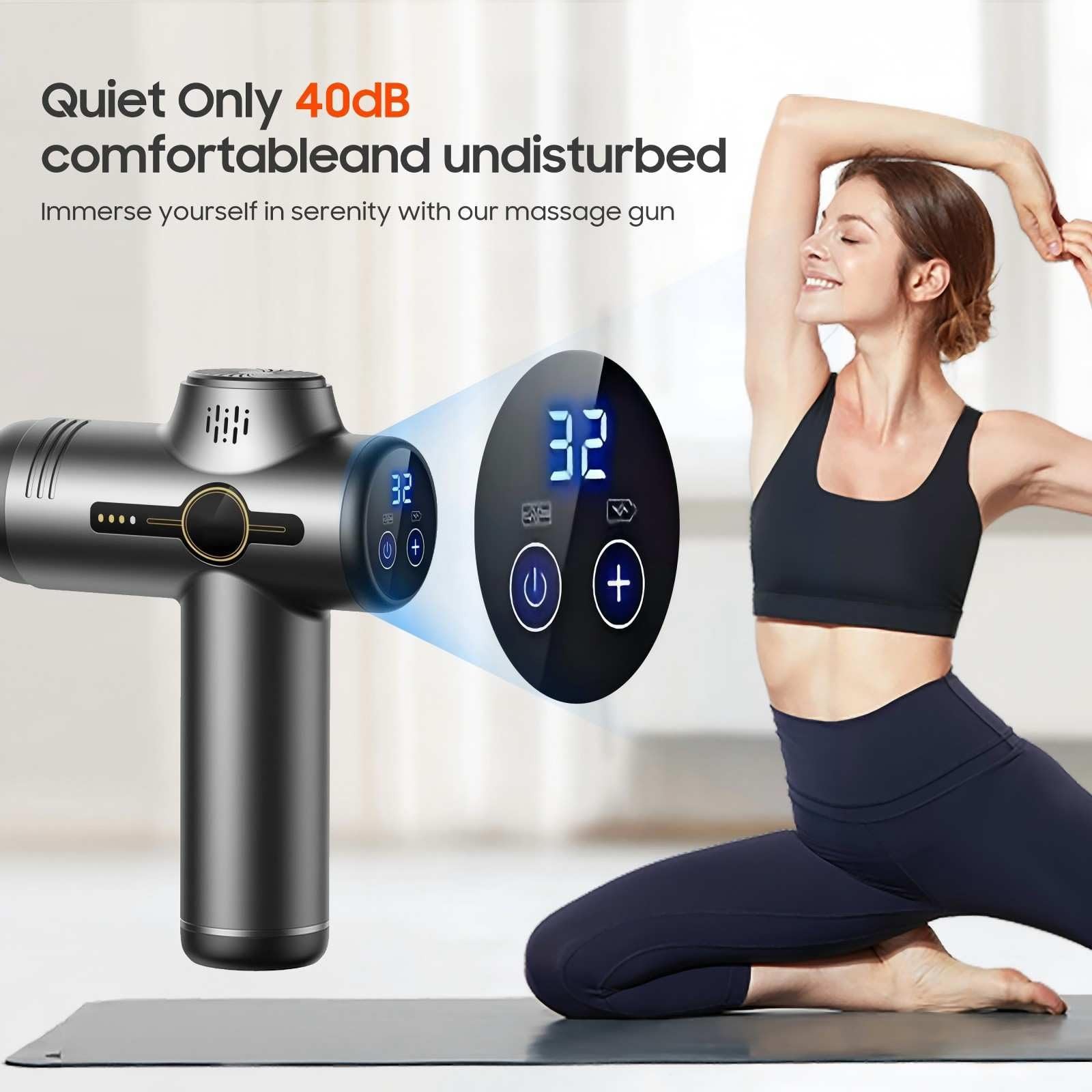 JOYSUWERUN Massage Gun with Heat, Mini Handheld Massager for Home & Grey