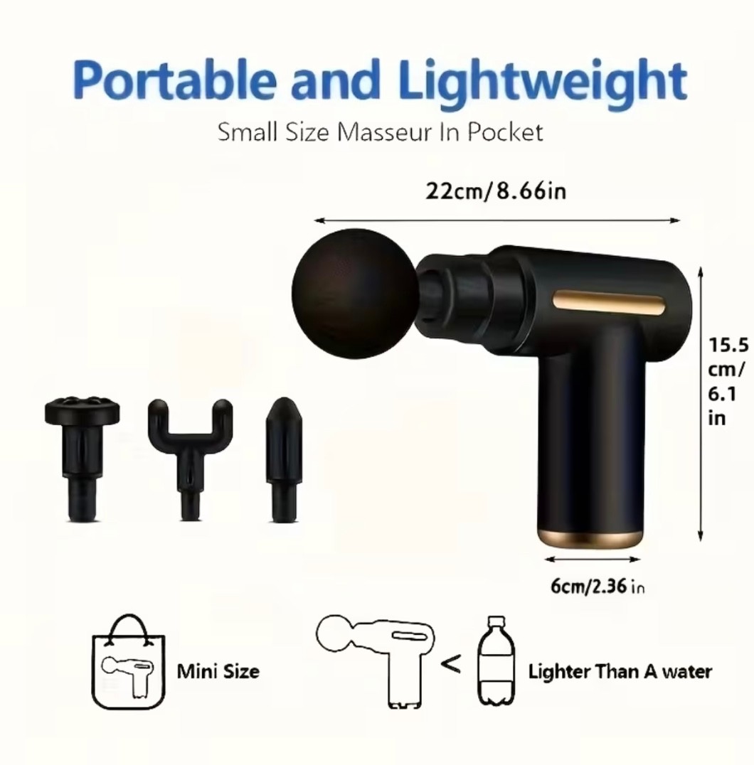 Rechargeable High-Frequency Massager with 4 Attachments, USB Charging, 1200Mah L