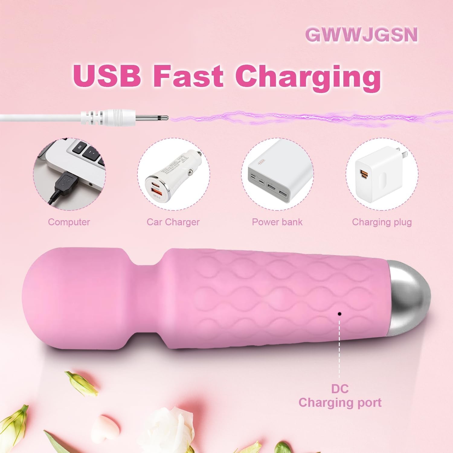 Portable Wireless Massager with 8 Speeds and 20 Modes for Full Body Relaxation