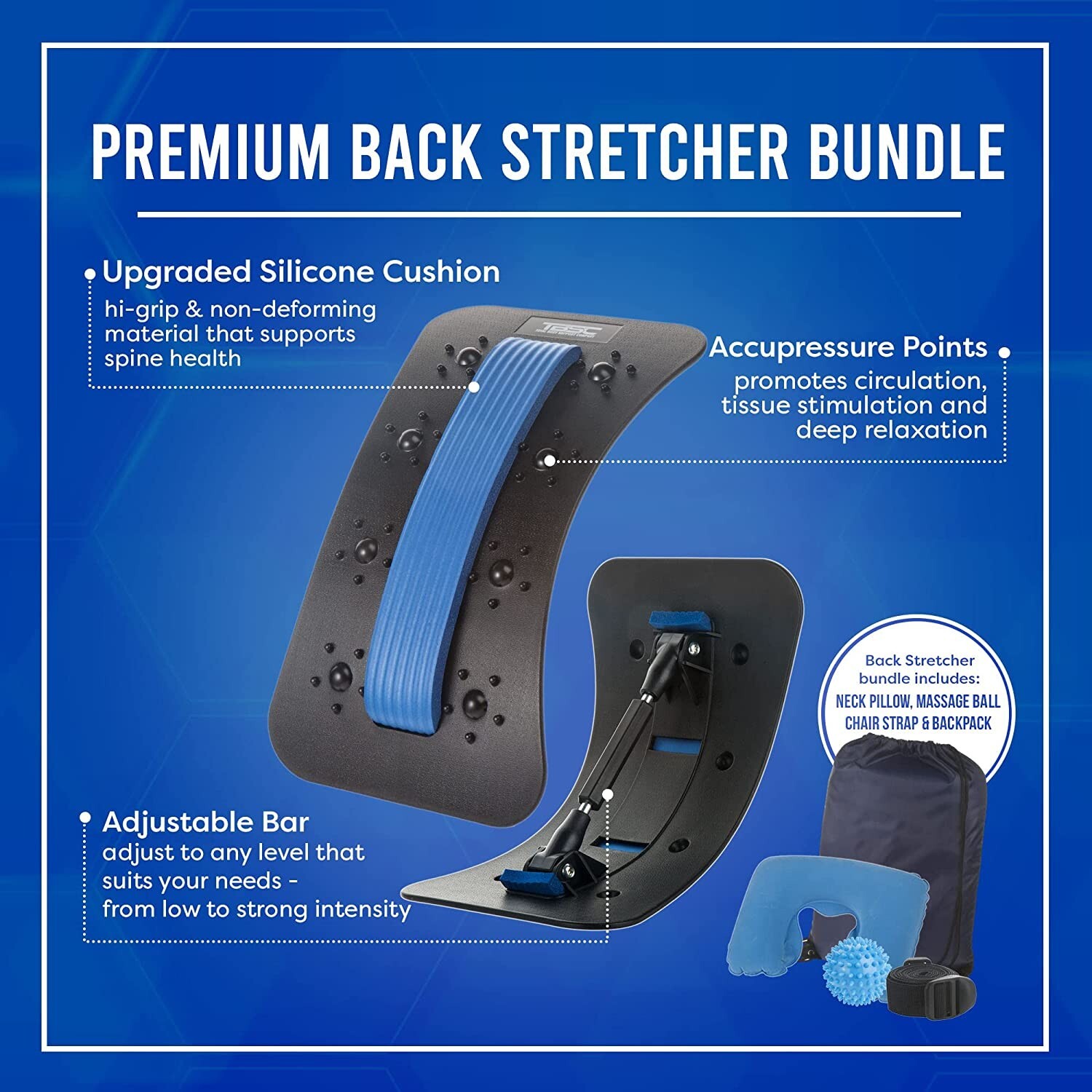 Back Stretcher Neck Stretcher Set of 2 Lumbar Support for Lower Back Pain-Bx1