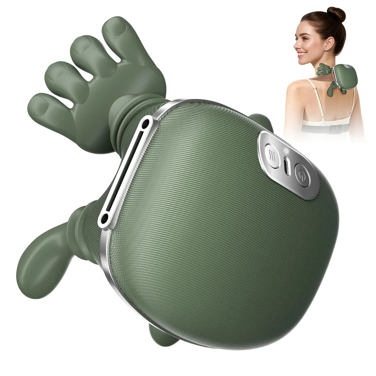 Altoance 4D Neck and Shoulder Heat Massager Wireless Portable Deep Tissue Green