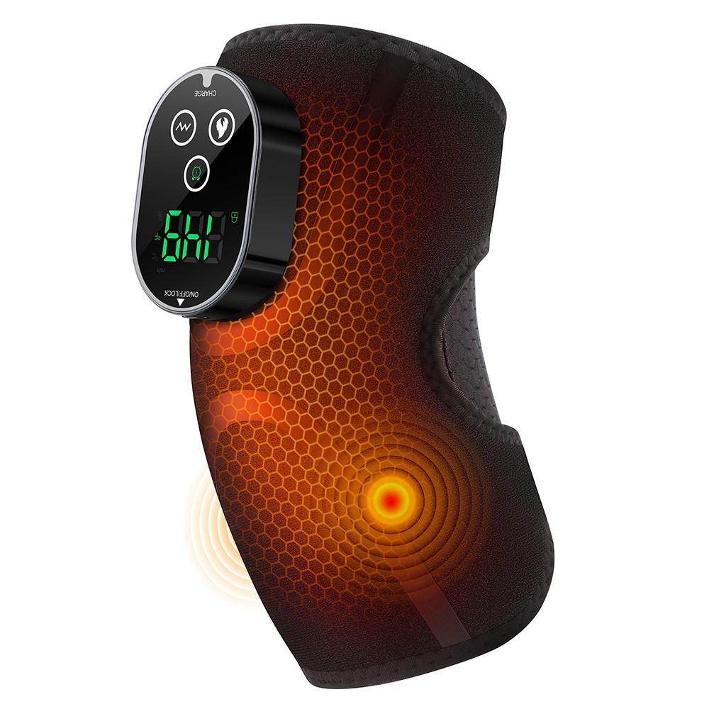 Cordless Elbow Massager Brace Pain Relief with 5 Heat Levels, 3 Vibration Modes