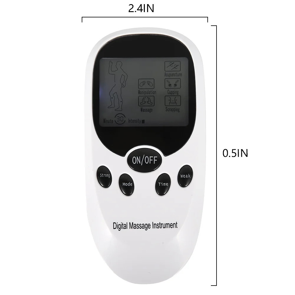 TENS Machine USB Electrical Muscle Stimulator Massager Pulse Dual Channel White