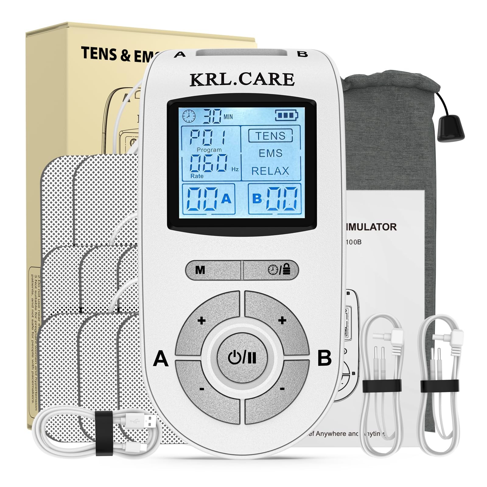 Dual Channel TENS EMS Unit 40 Intensities for Gradual Pain Relief Therapy, 24…
