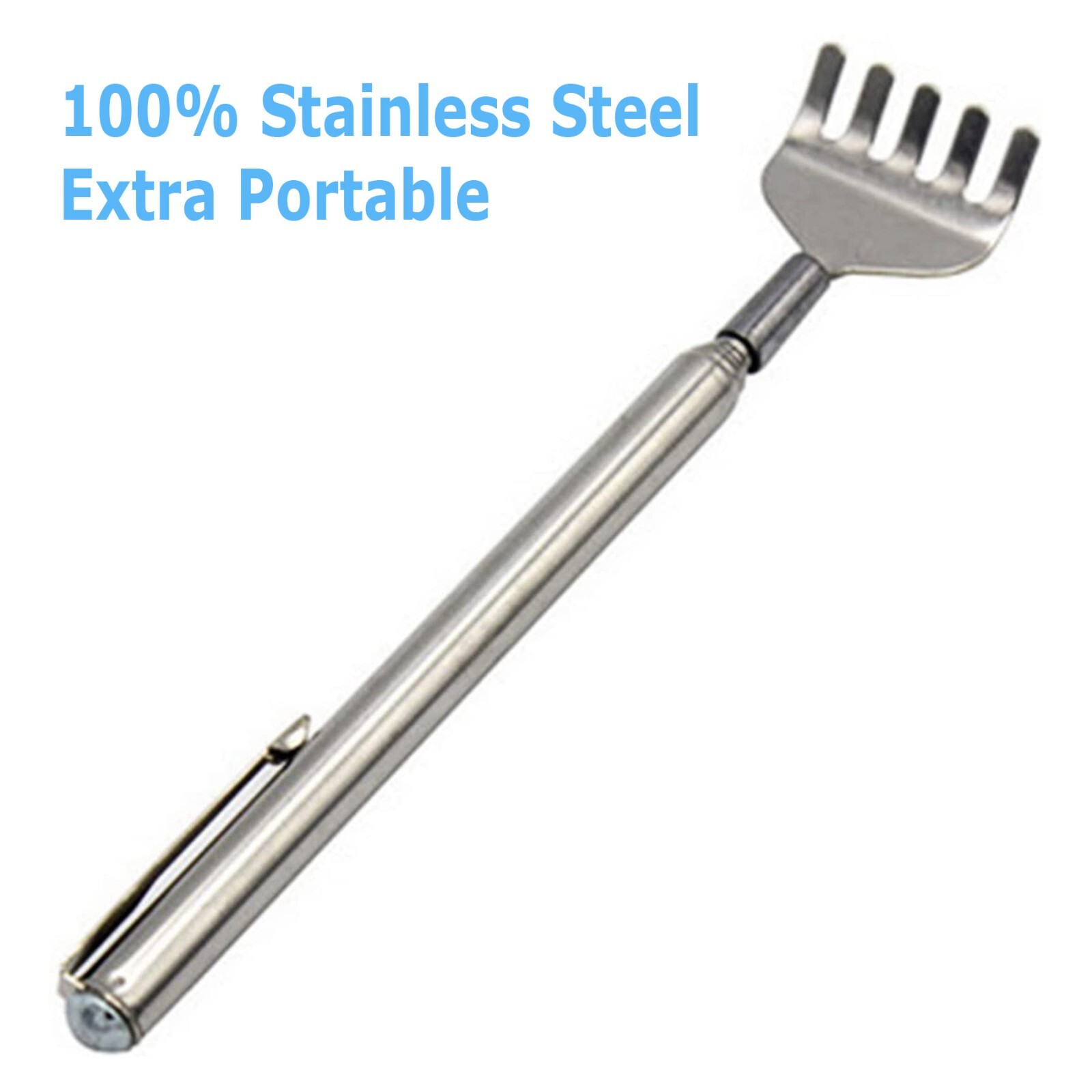 Metal Stainless Steel Back Scratcher Telescopic Extendable Claw Extender QW US