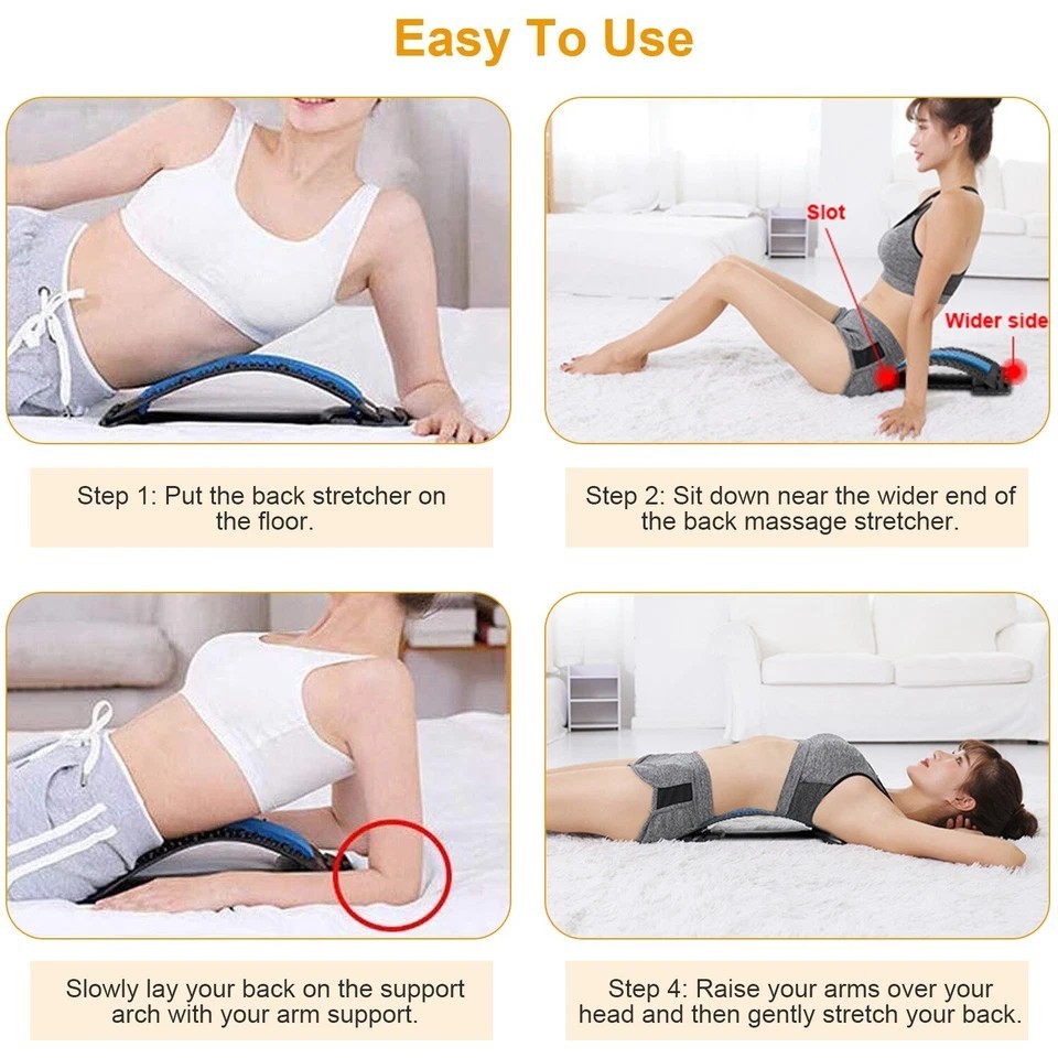 Back Massage Stretching Device Multi-Level Lumbar Spinal Support Stretcher