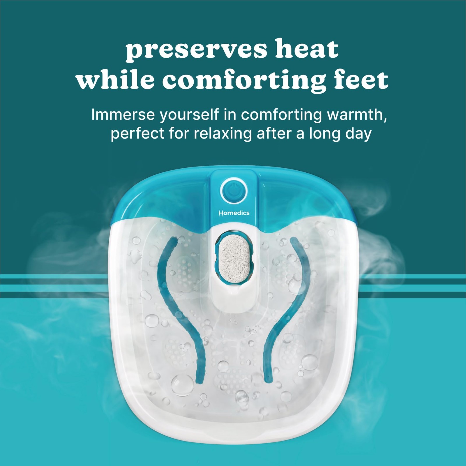 Invigorating Foot Spa with Bubbles, Toe Touch Control, Massage Nodes & Pumice St