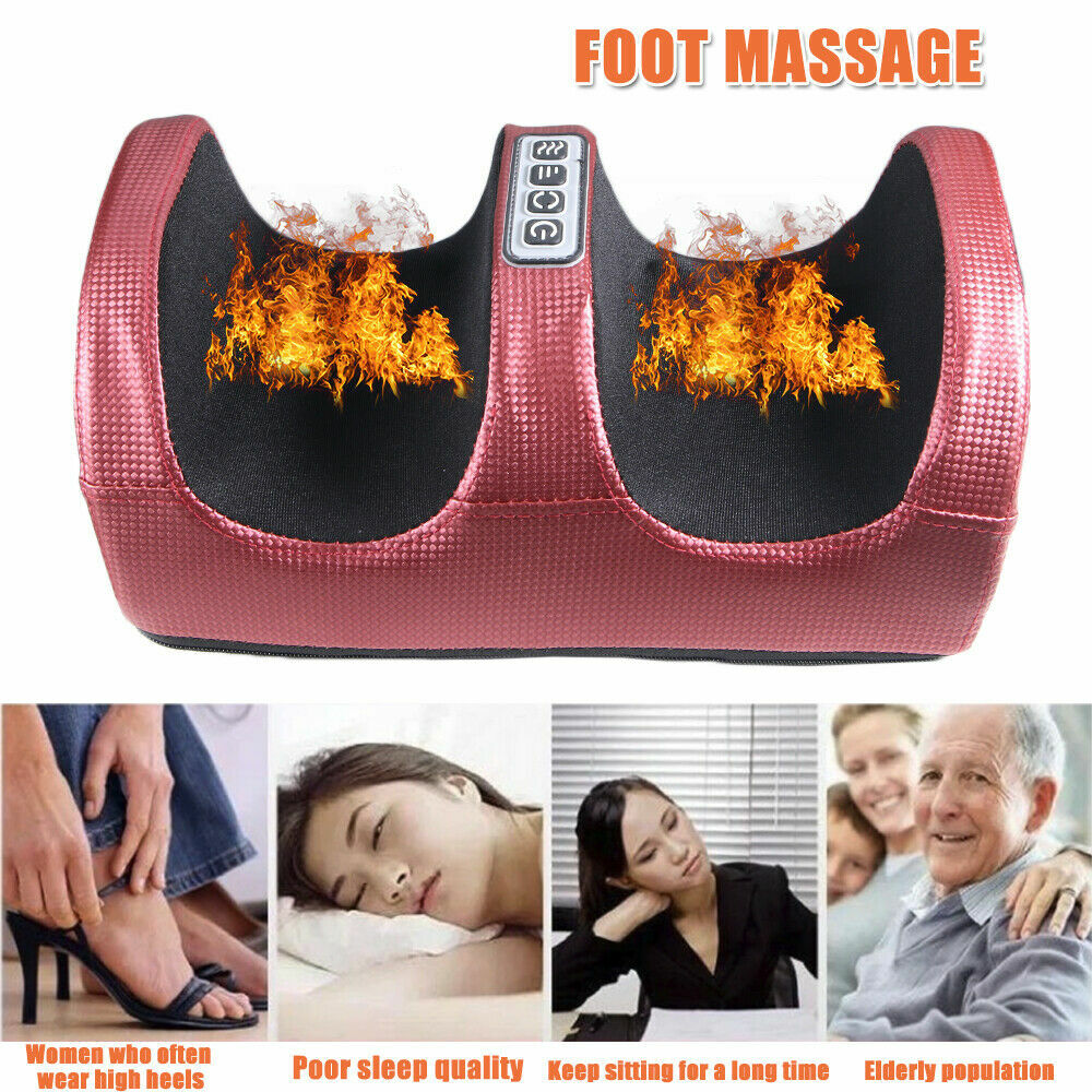 6 in1 Electric Shiatsu Foot Massager Kneading Rolling Massage for Leg Calf Ankle