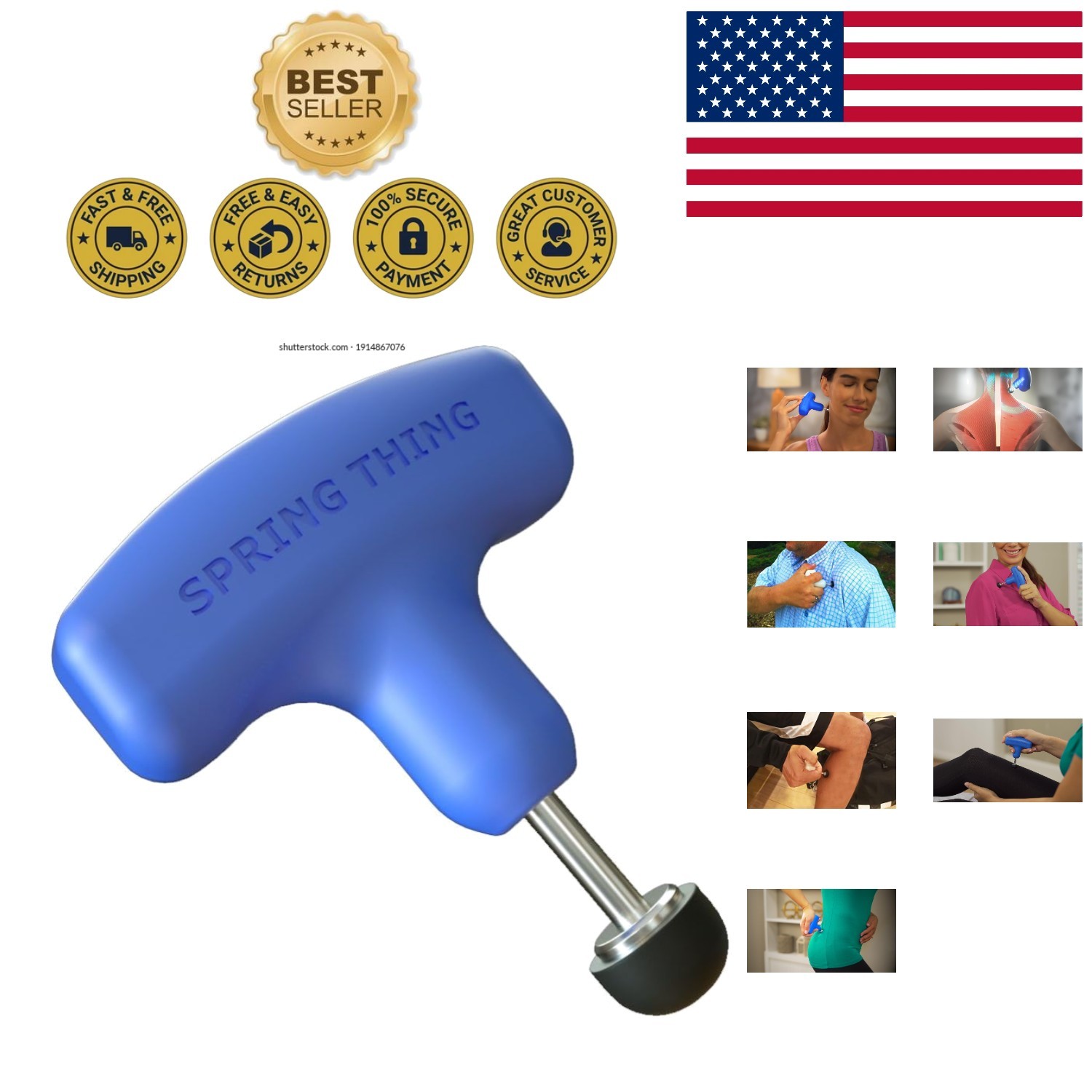 Portable Pinpoint Massager for Tension Relief – Ergonomic Handheld Design
