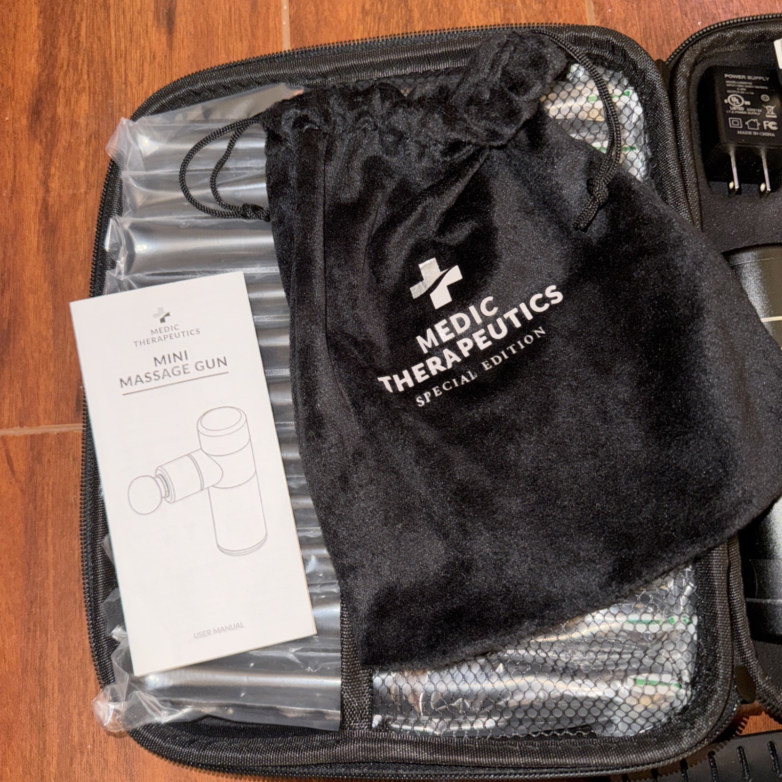Lot Of 2 Medic Therapeutics Massage Gun Travel Case W/ Pouch 4Speed 4Attachments