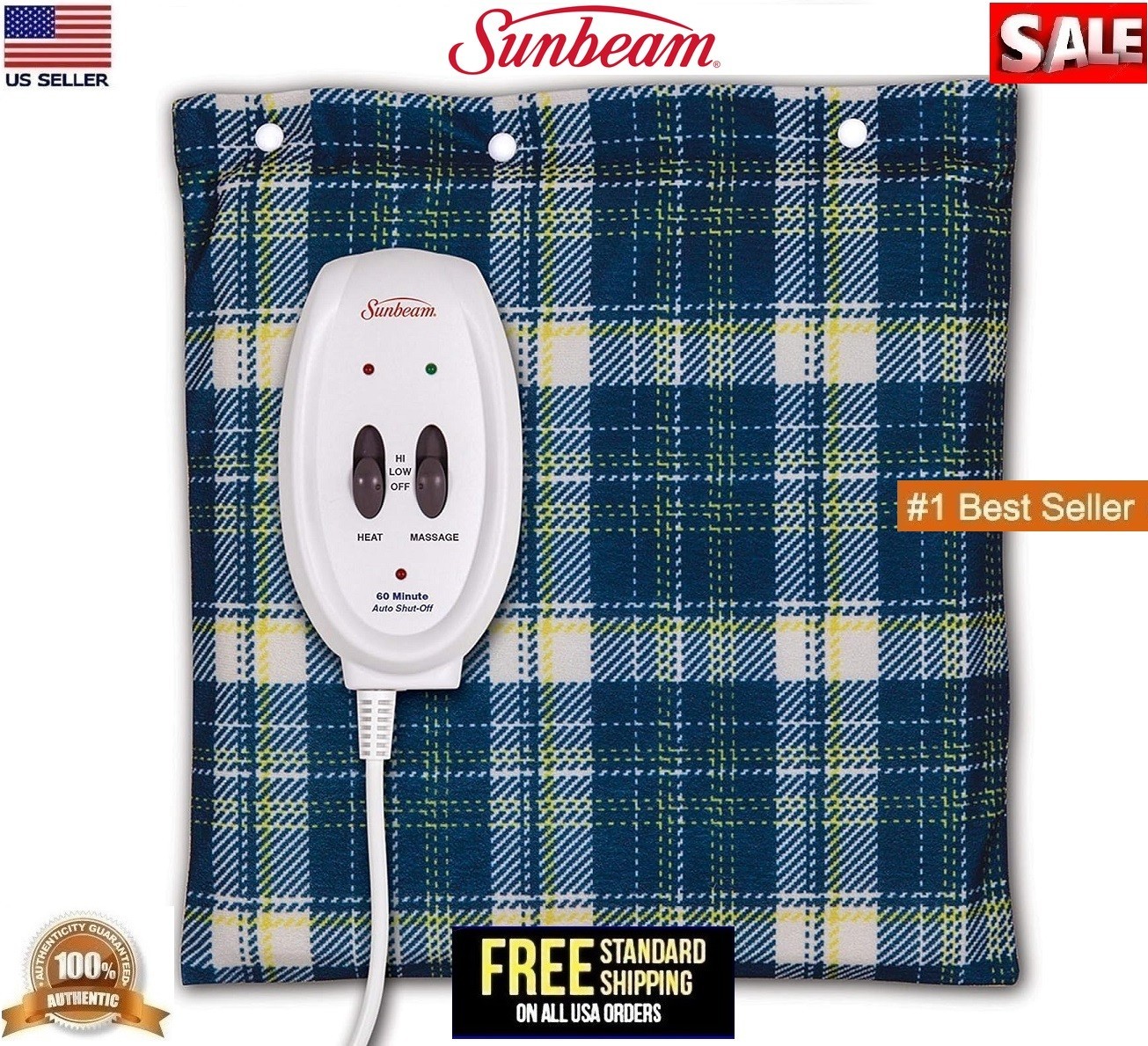 Snailax large Heating Pad for Neck,Back,Shoulders 21″x26″ Vibration Massager