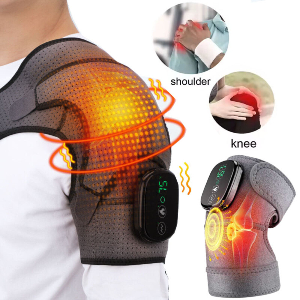 Electric Heating Knee Joint Pad Brace Leg Therapy Massager Pain Relief Home Use