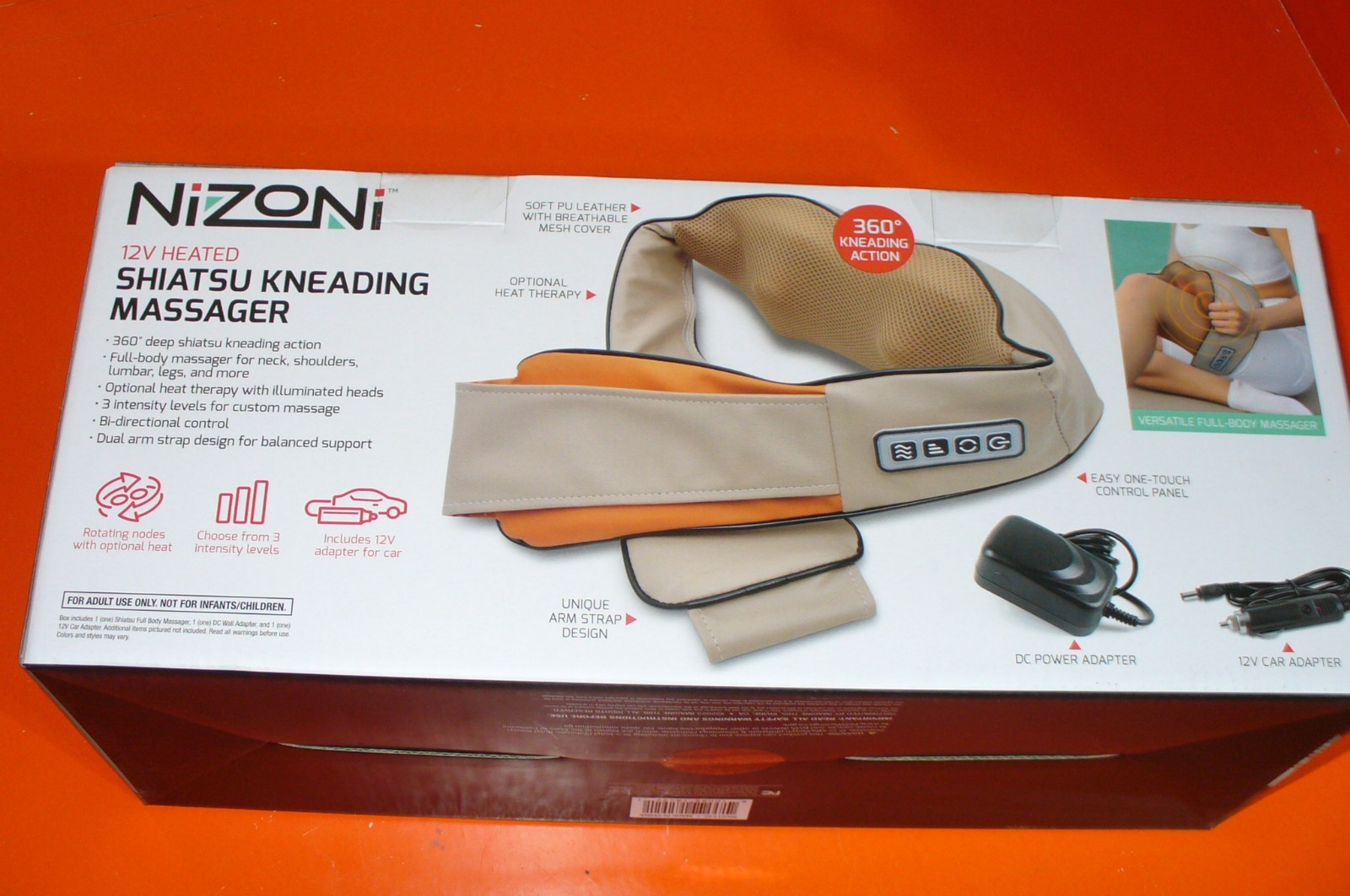 NIZONI 12V HEATED SHIATSU KNEADING MASSAGER