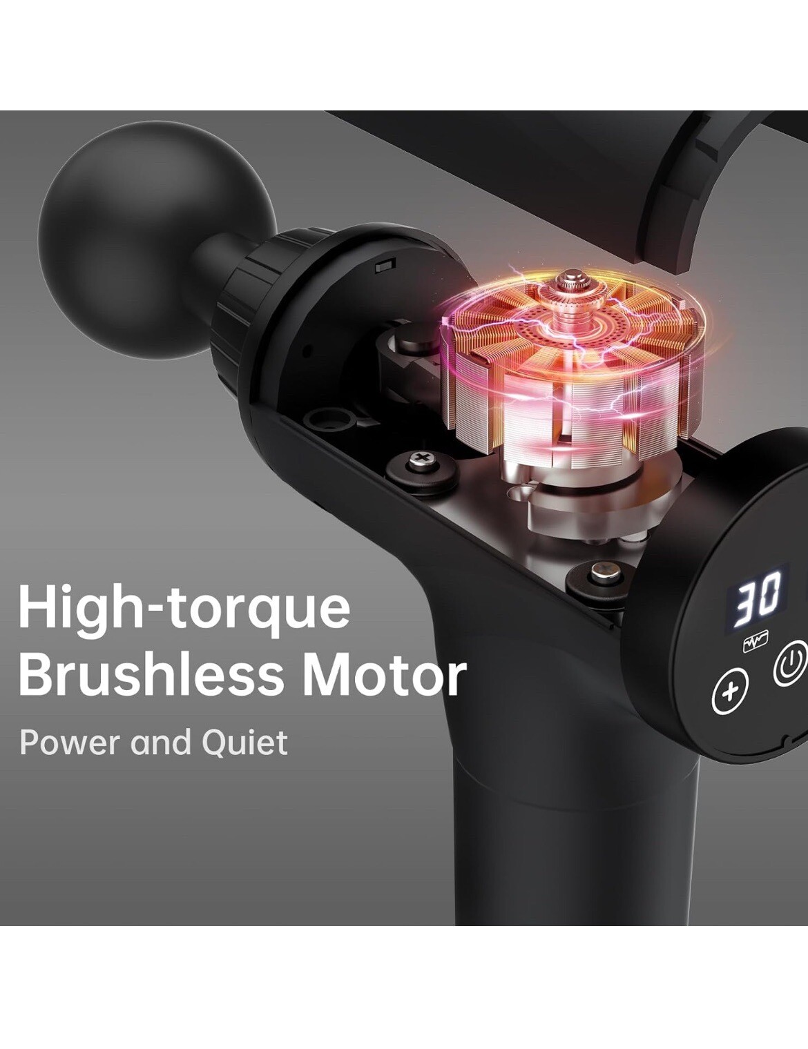 30 SPEED LEVELS, 9 HEADS, MASSAGE GUN HANDHELD DEEP TISSUE, PERCUSSION