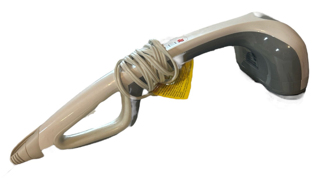 HoMedics Back Massager Handheld with Heat Professional Percussion White Gray