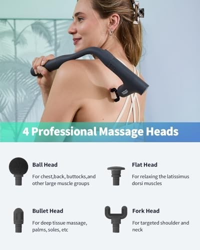 3-in-1 Portable Deep Tissue Massage Gun with Ergonomic Handle for Pain Relief –