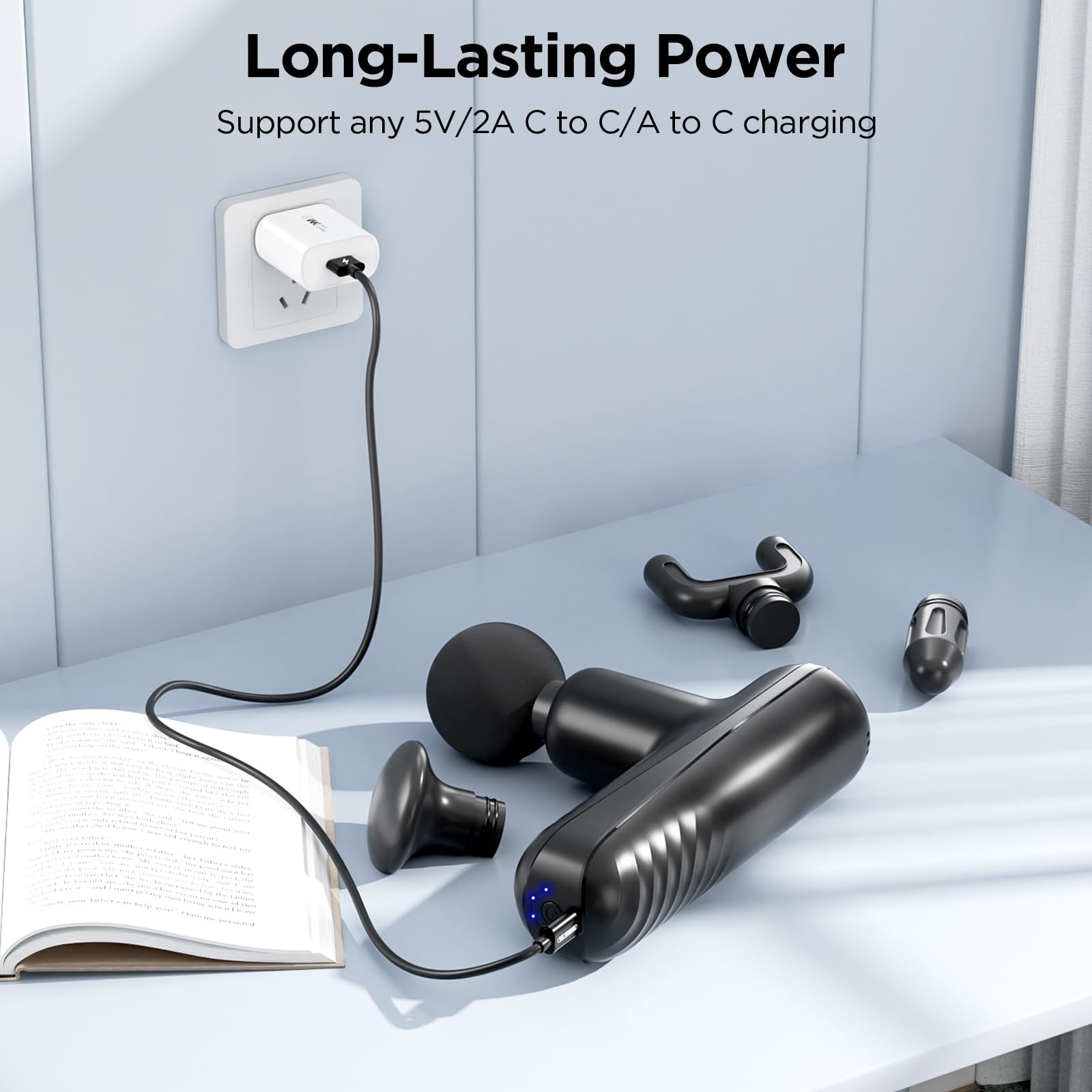Mini Massage Gun, Powerful Handheld Muscle Massager for Back Pain Relief, Deep T