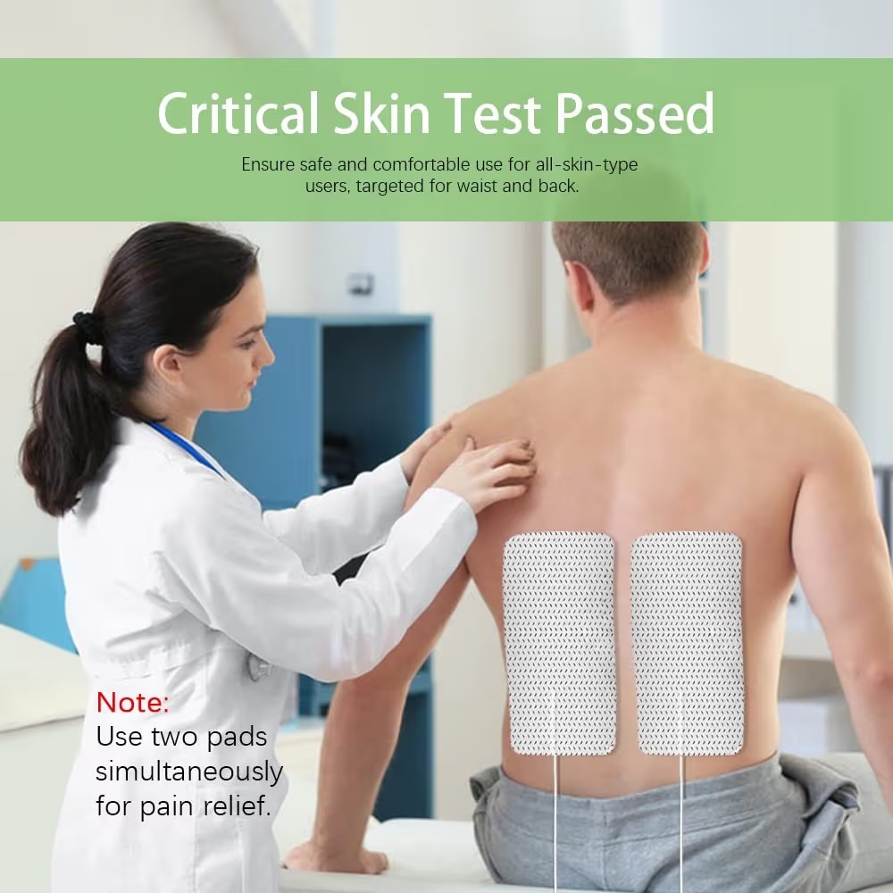 Replacement Pads For TENS Unit XL 4×8 Inch for Back Neck Pain Relief Legs 4 Pk