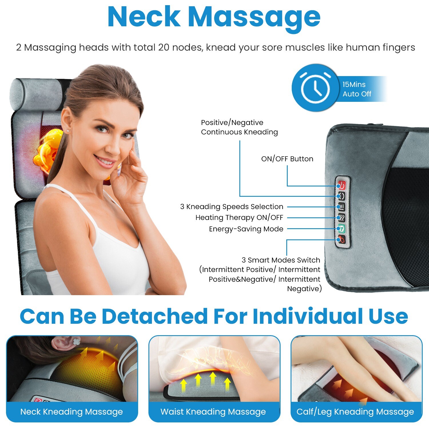 Full Body Electric Massage Mat Heating Vibration Massage Pad Cushion