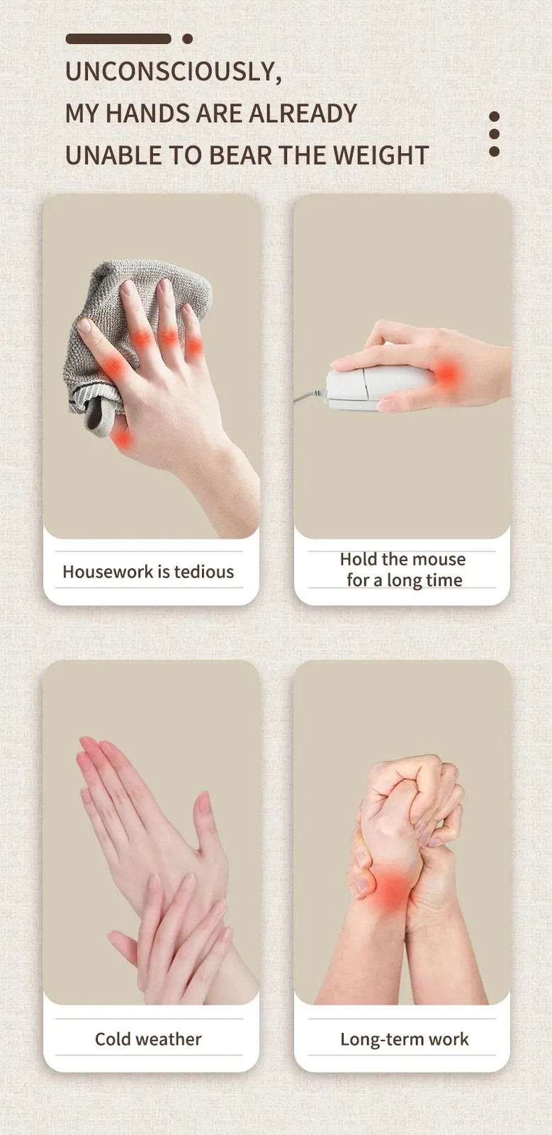 Hand Massager with Heat Airbag Finger Massage Device Electric Vibration Gloves