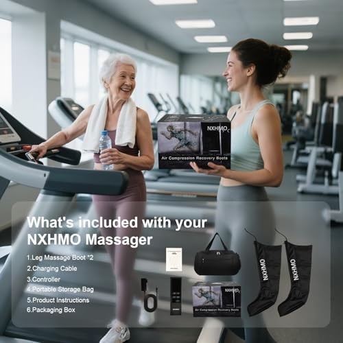 Leg Massager with Heat and Compression, Foot Massager for Circulation and Pain R