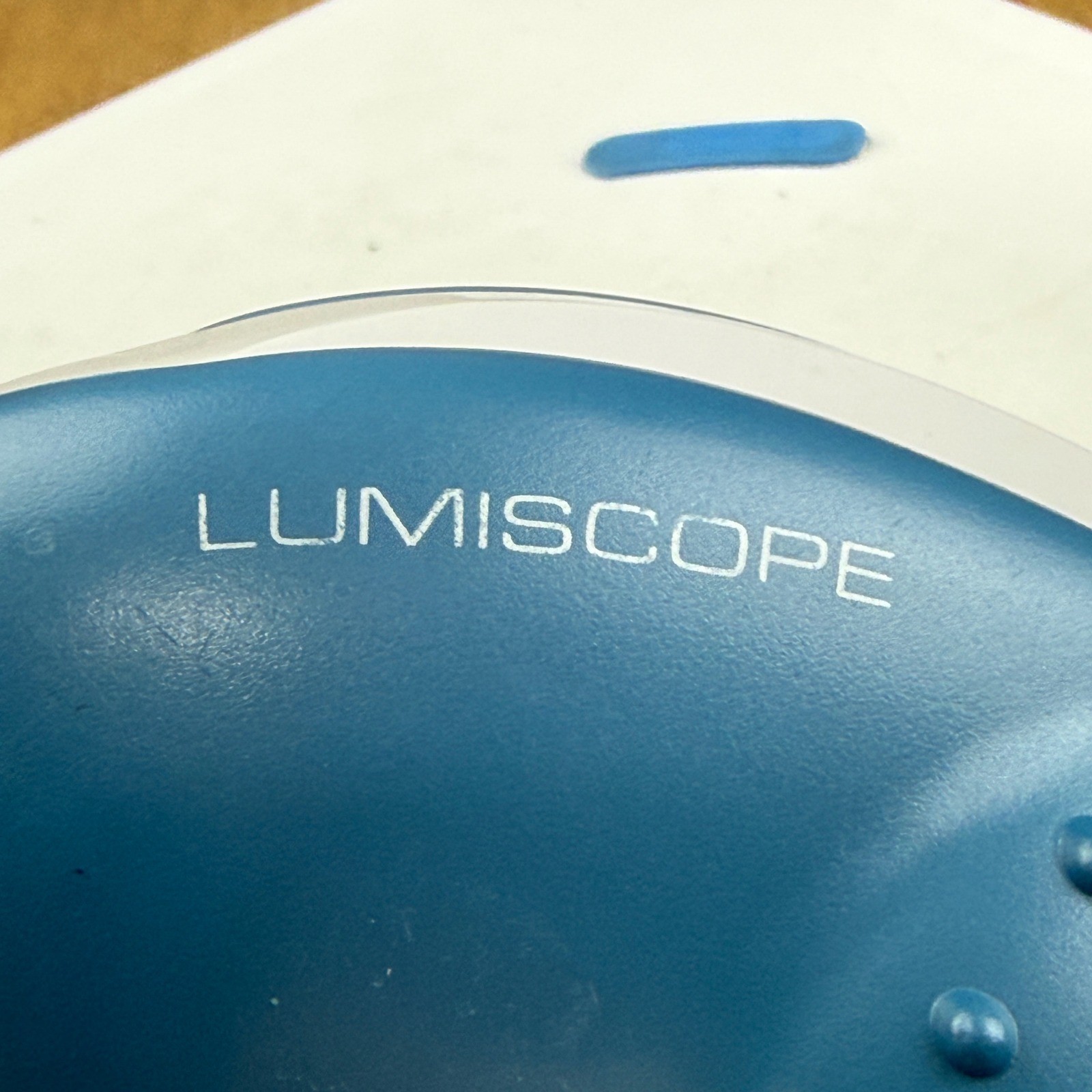 Lumiscope Mini Handheld Massager Portable Blue White 2-Speed Vibration Travel