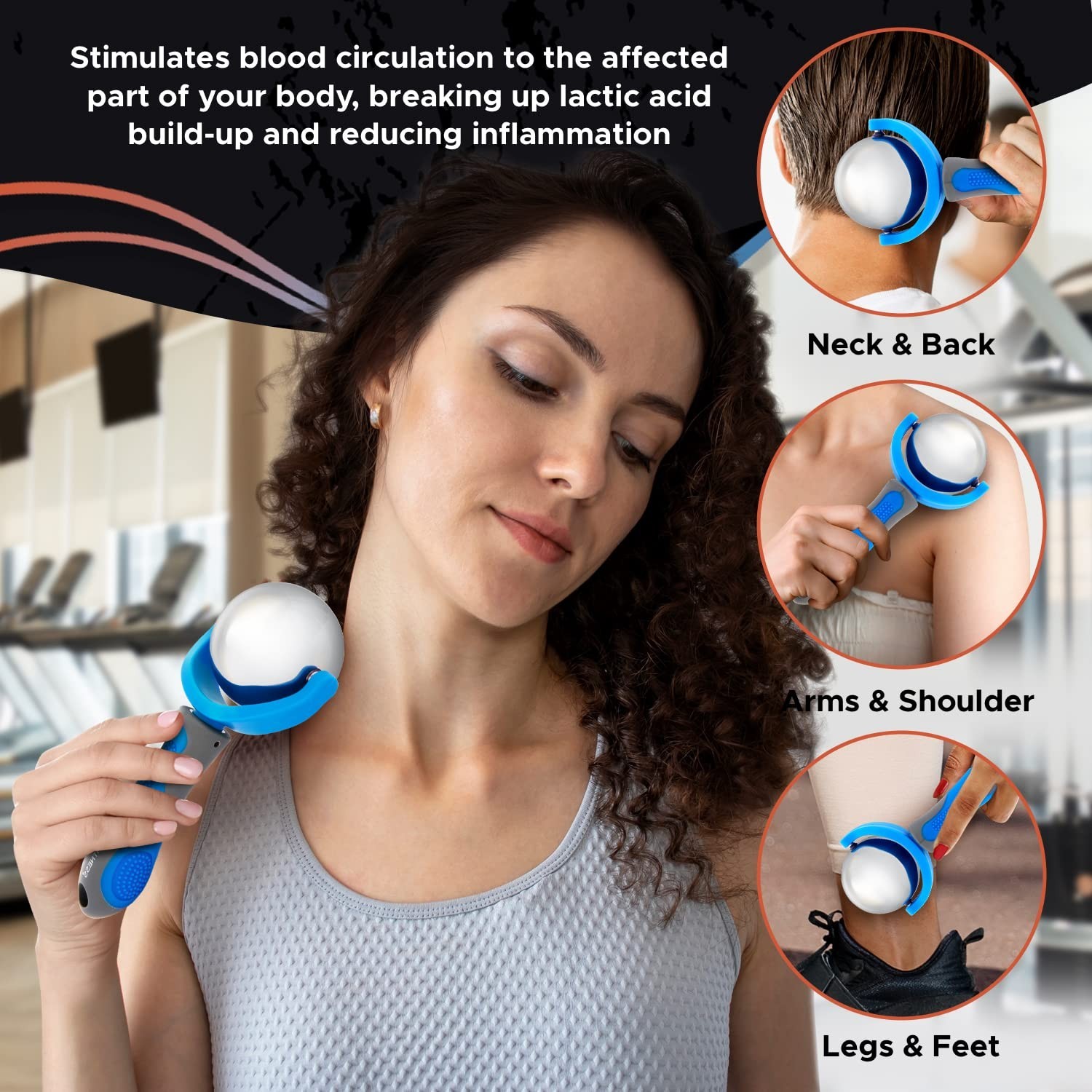Cold Massage Roller Ball | Ice Therapy Tool | Pain Relief Cryo Stick with Handle
