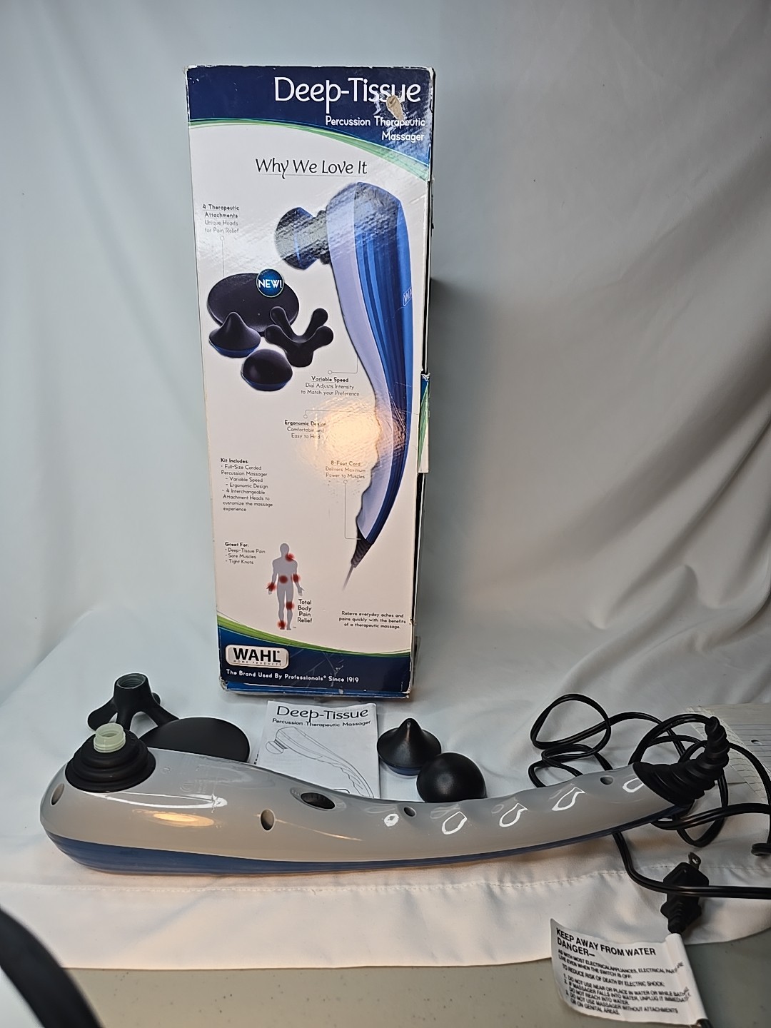 Wahl Deep Tissue Percussion Massager Handheld Therapy Variable Intensity