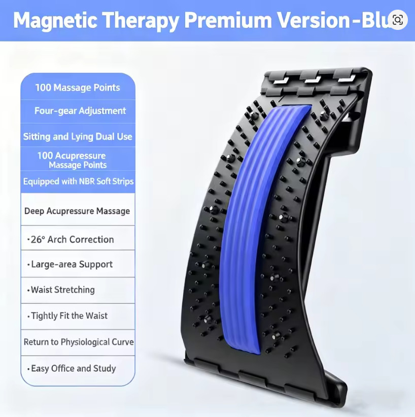 Lumbar Support Back Massager Spine Stretcher Lower Back Pain Relief Device