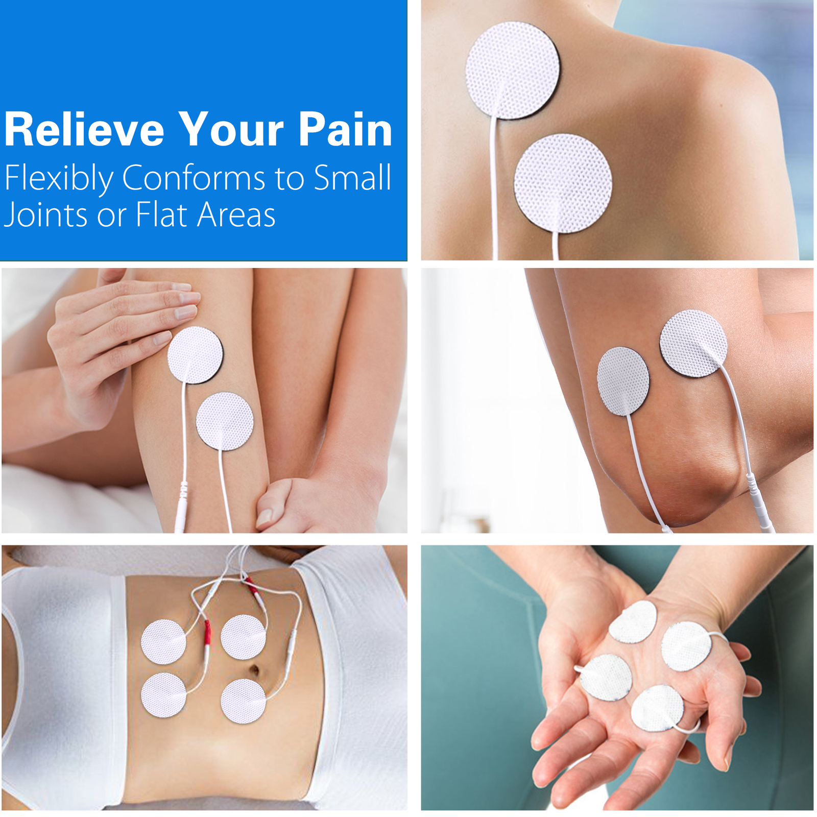 36Pcs Units 1.25» Round White Cloth Breathable Electrode Pads For Body Massager