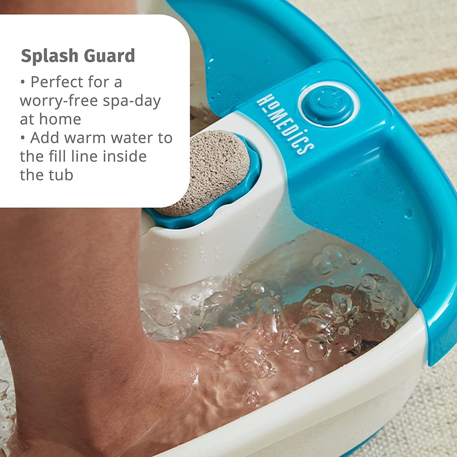 Bubble Mate Foot Spa, Toe Touch Controlled Foot Bath with Invigorating Bubbles a