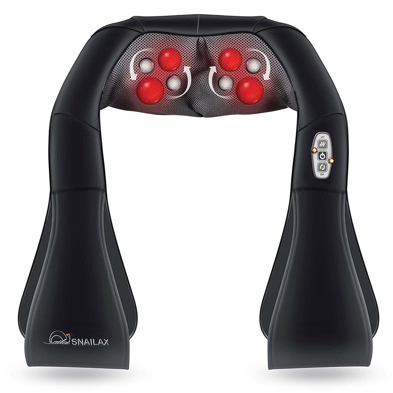 【Snailax Shop】Shiatsu Neck Massager, Deep Kneading Shoulder Massager with Heat