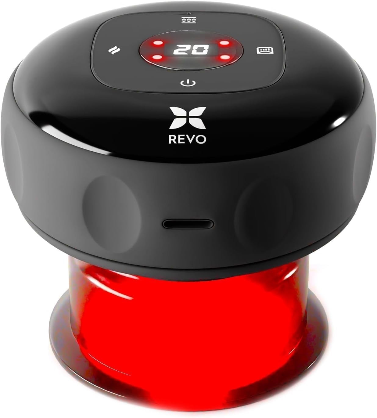 REVO 4-in-1 Smart Cupping Therapy Massager Red Light Heat Portable Kit
