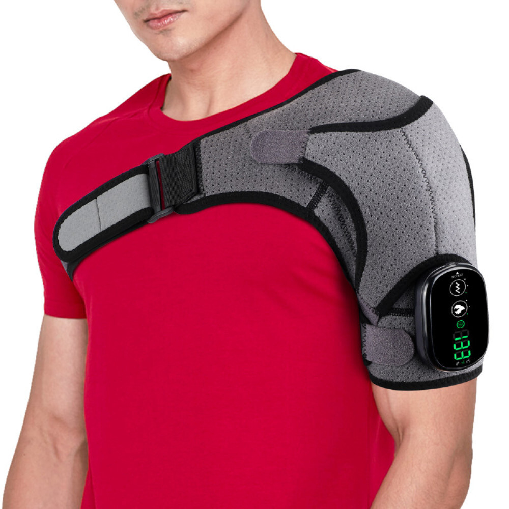 Electric Cordless Heated Shoulder Brace, Shoulder Heating Pad Wrap with Massage