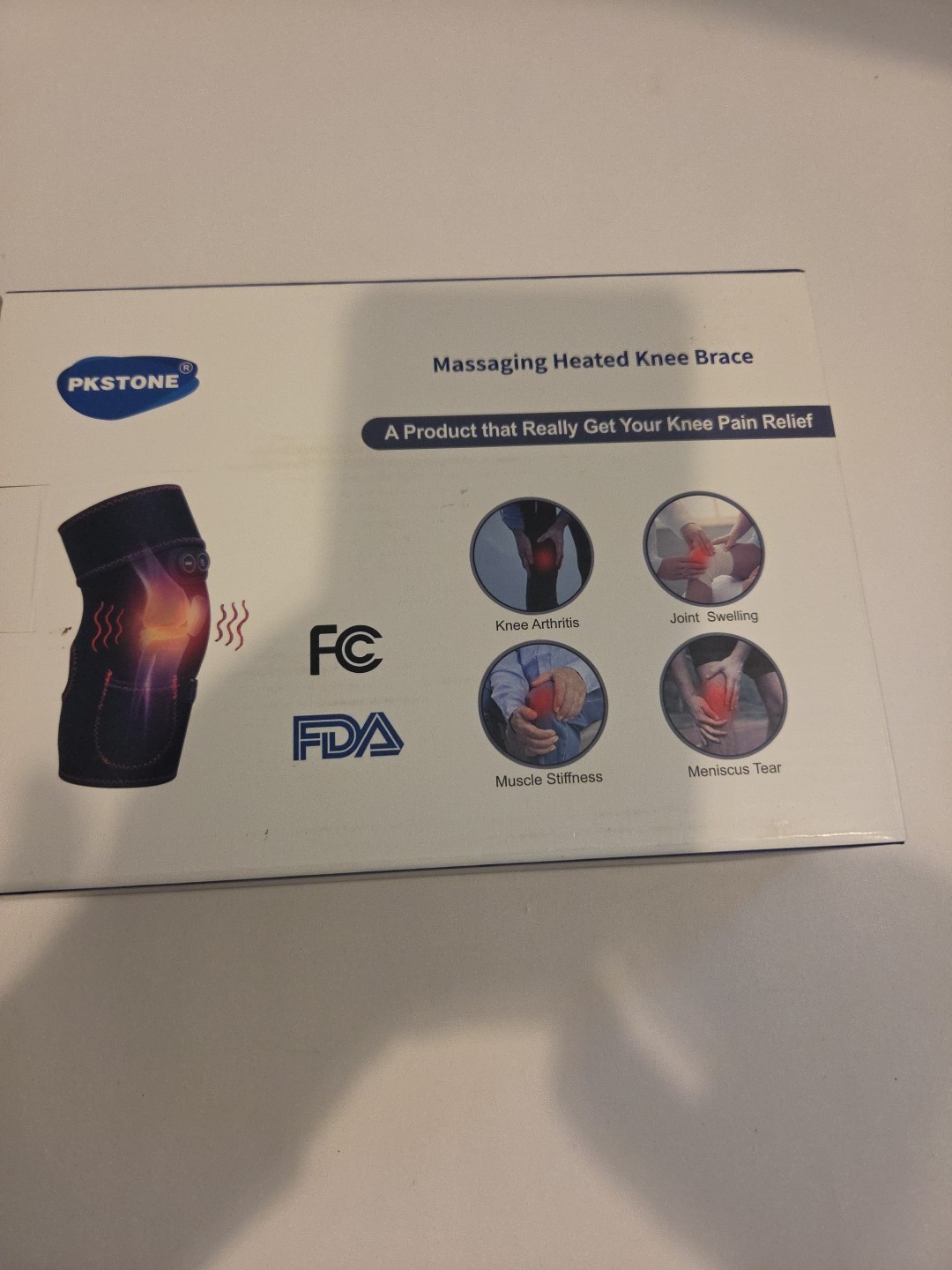 Electric Heated Neoprene Vibration Knee Joint Brace Therapy Massager Pain Relief